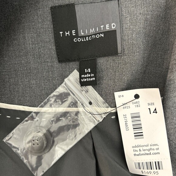 The Limited Black Collection Dark Gray Collared Blazer/Jacket Size 14 - Picture 8 of 12